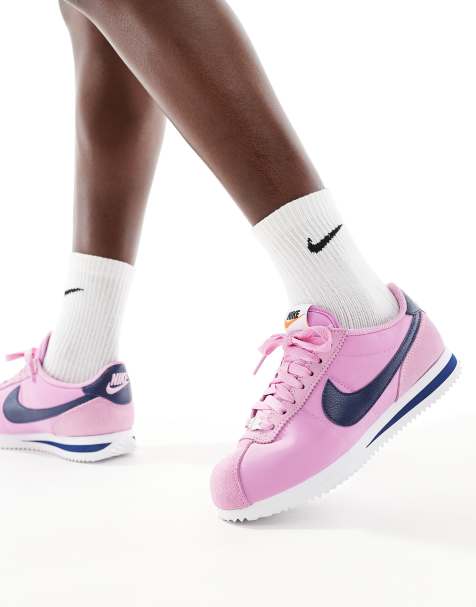 Nike Cortez TXT Se trainers in pink and navy - view 1