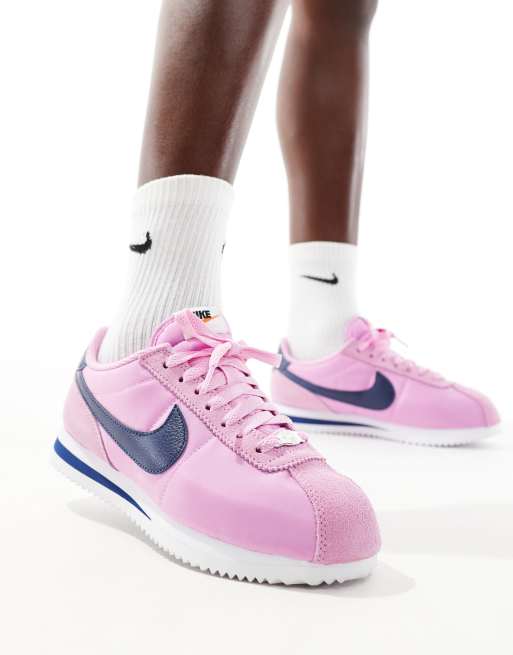 Nike cortez blue and pink on sale