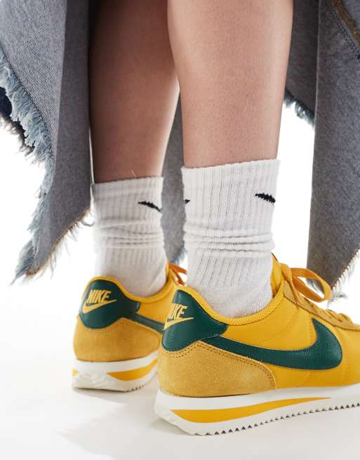 Nike Cortez TXT sneakers in yellow and green