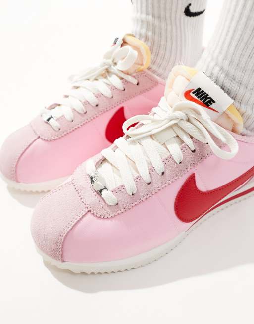 Nike Cortez TXT trainers in pink and red ASOS
