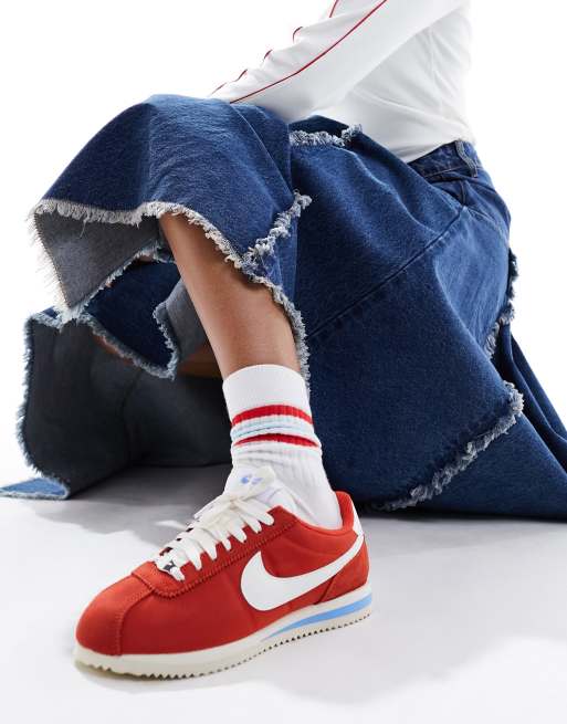  Nike Cortez TXT trainers in red and white 