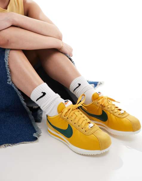 Nike Cortez TXT trainers in yellow and green - view 1