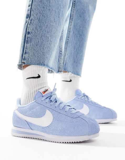 Nike Cortez Vintage trainers in light blue and white - view 1