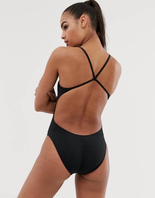 nike - costume da bagno nero con cut-out nike - costume da bagno nero con cut-out