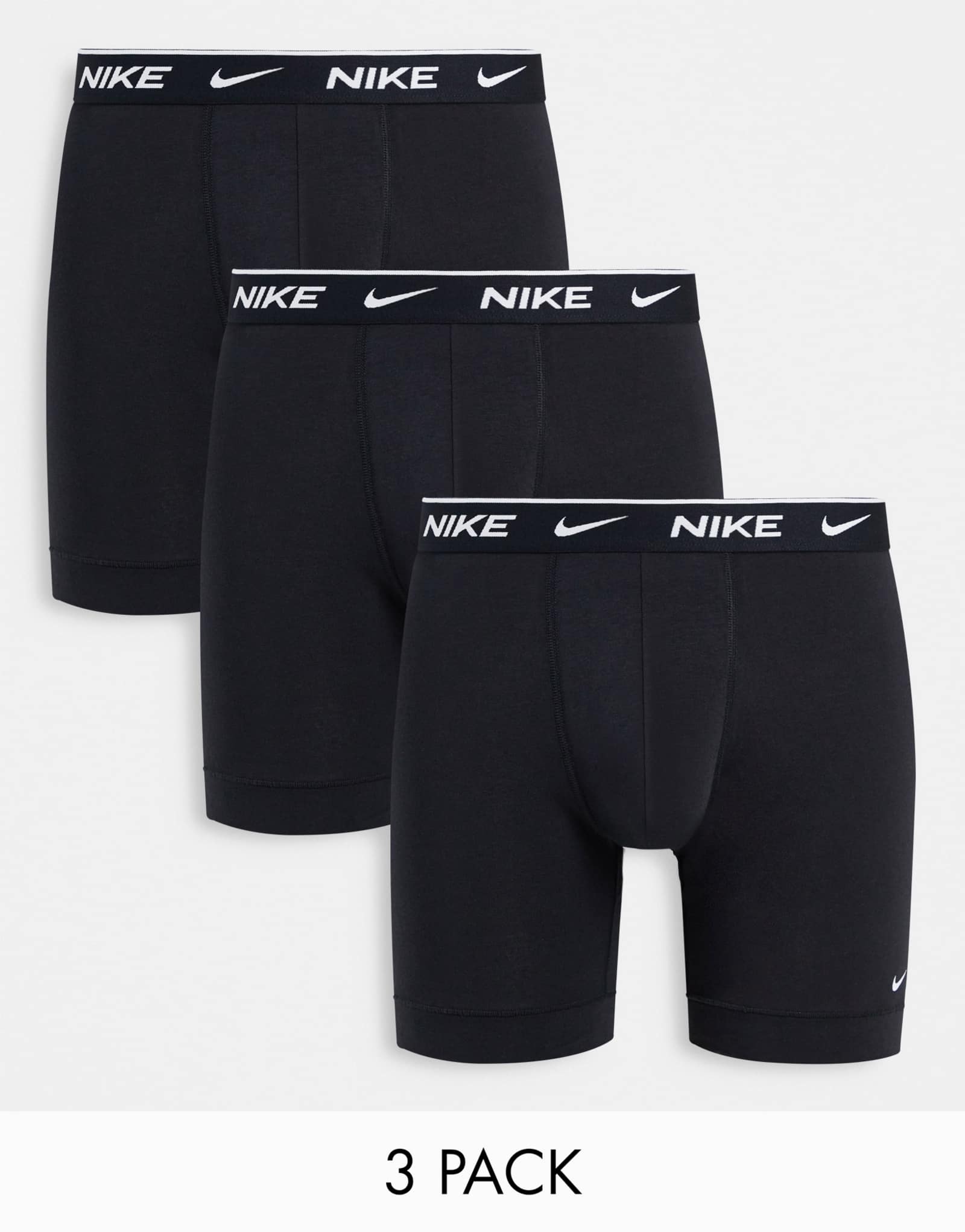 Хлопковые эластичные трусы-боксеры Nike из 3-х комплектов черного цвета 