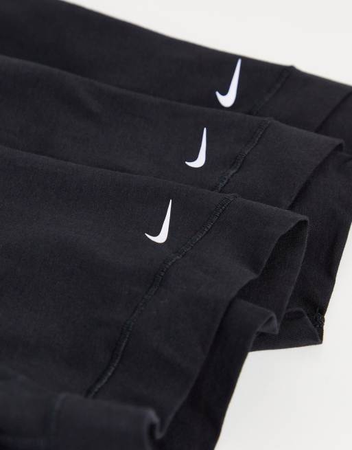 Nike cotton stretch 3 pack boxer briefs in black , 2 of 4