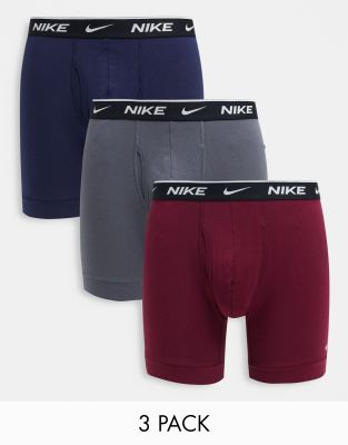 Nike Dri-fit Everyday Assorted 3-pack Performance Boxer Briefs In Multi