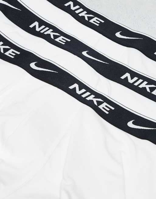 Nike cotton stretch 3 pack boxer briefs in white
