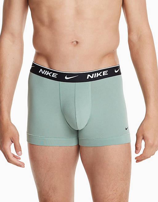 Underwear & Socks Underwear/Nike cotton stretch 3 pack trunks in mint/grey/black 