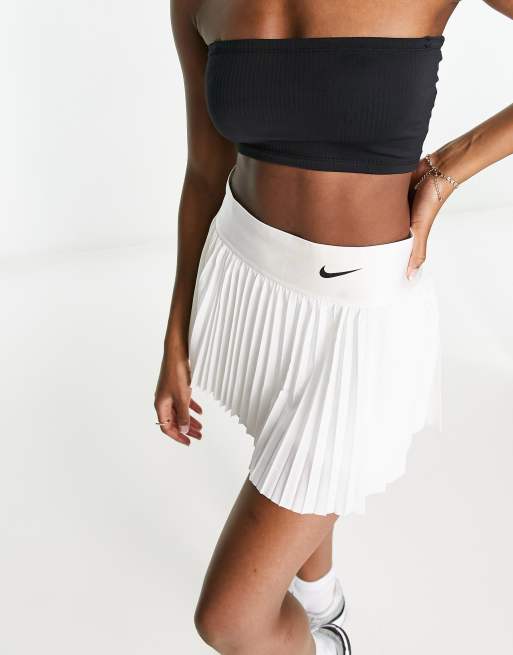 Nike Court Dri FIT Advantage pleated tennis skirt in white