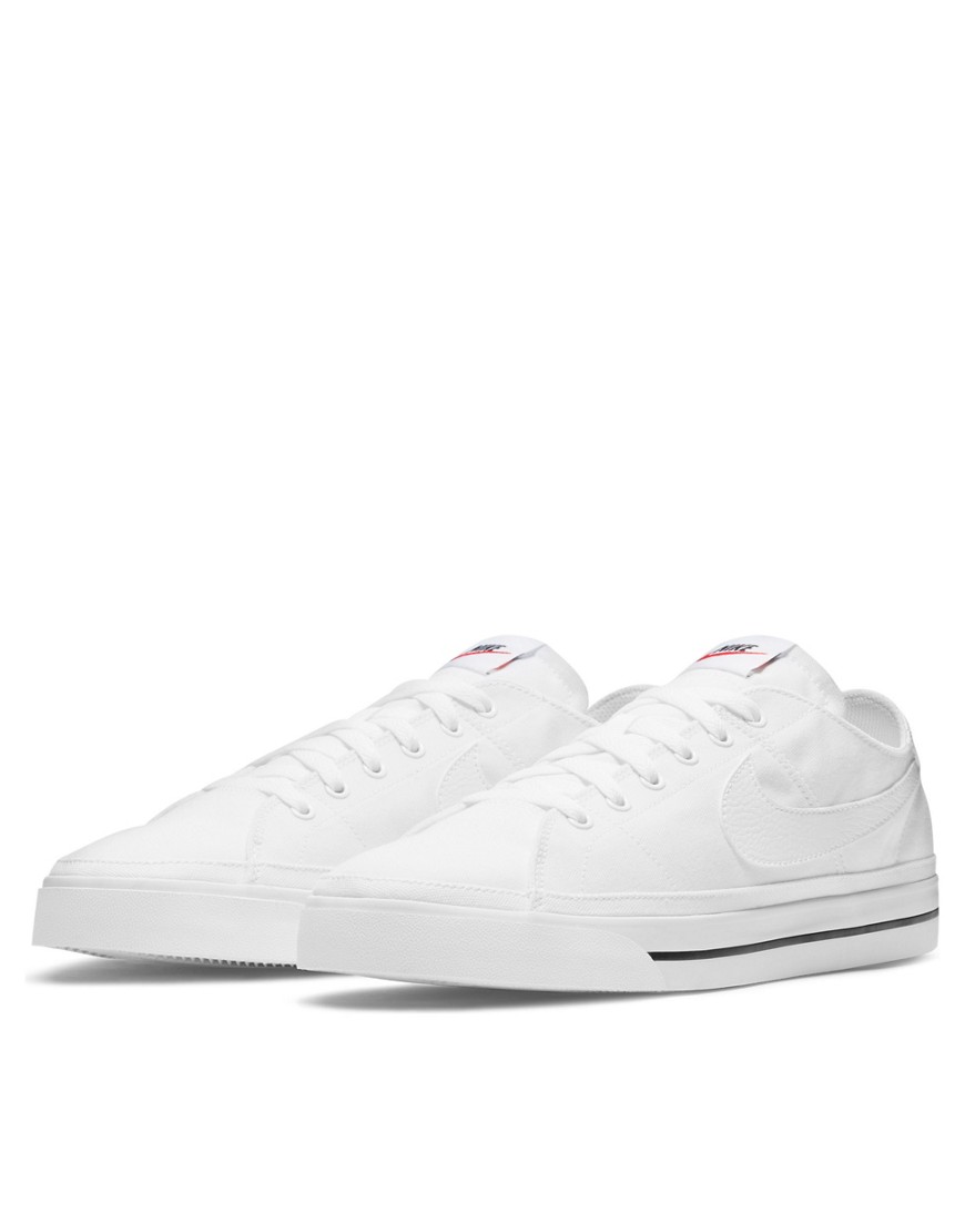Nike Court Legacy canvas sneakers in triple white - WHITE