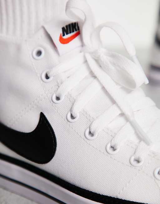 Nike Court Legacy CNVS Mid sneakers in white and black | ASOS Nike Court Legacy CNVS Mid sneakers in white and black | ASOS