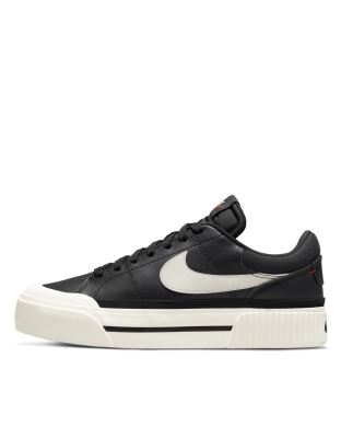 Nike Court Legacy Lift Dm7590-001 Sneakers Womens 12 Black Platform Shoes Tf6047 In Black