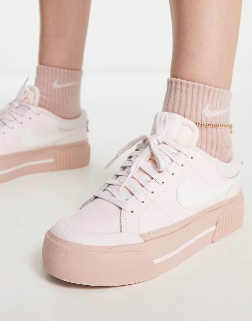 White pink nike outlet shoes