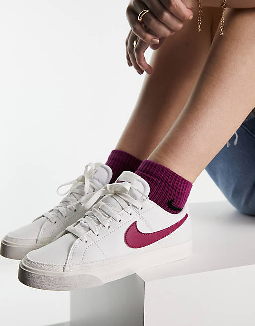 Nike Court Legacy sneakers in white and pink | ASOS