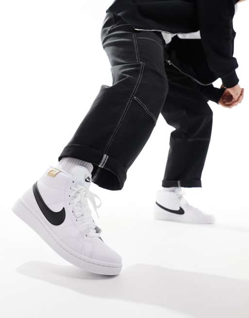 Nike Court Royale 2 Mid sneakers in white and black ASOS