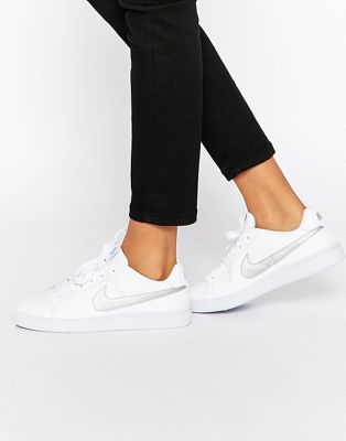 Nike Court Royale Trainers in White and Silver | ASOS