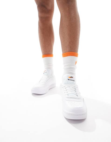 Men s White Leather Trainers ASOS