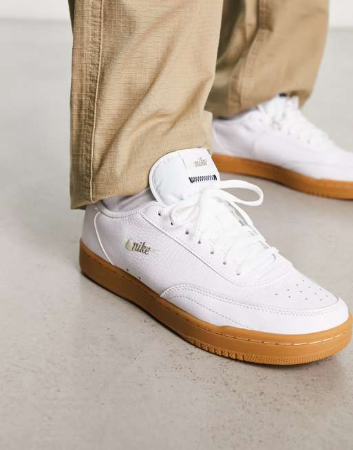 Nike Court Vintage Premium trainers in white with gum sole ASOS