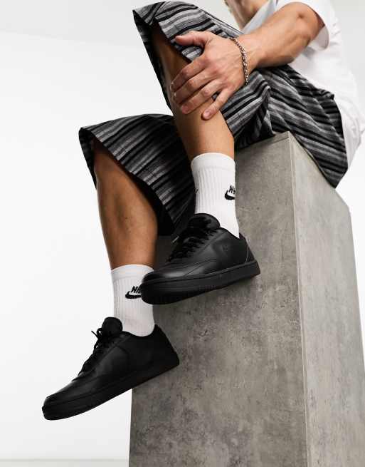 Black nike court trainers cheap