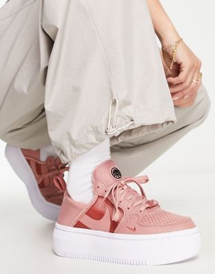 Nike Court Vision Alta platform sneakers in rust pink