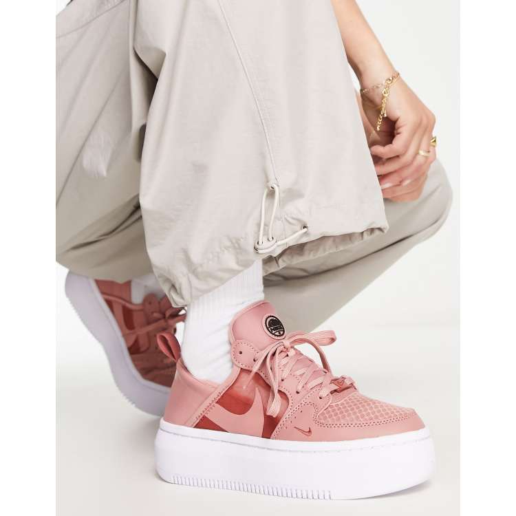 Nike Court Vision Alta platform sneakers in rust pink