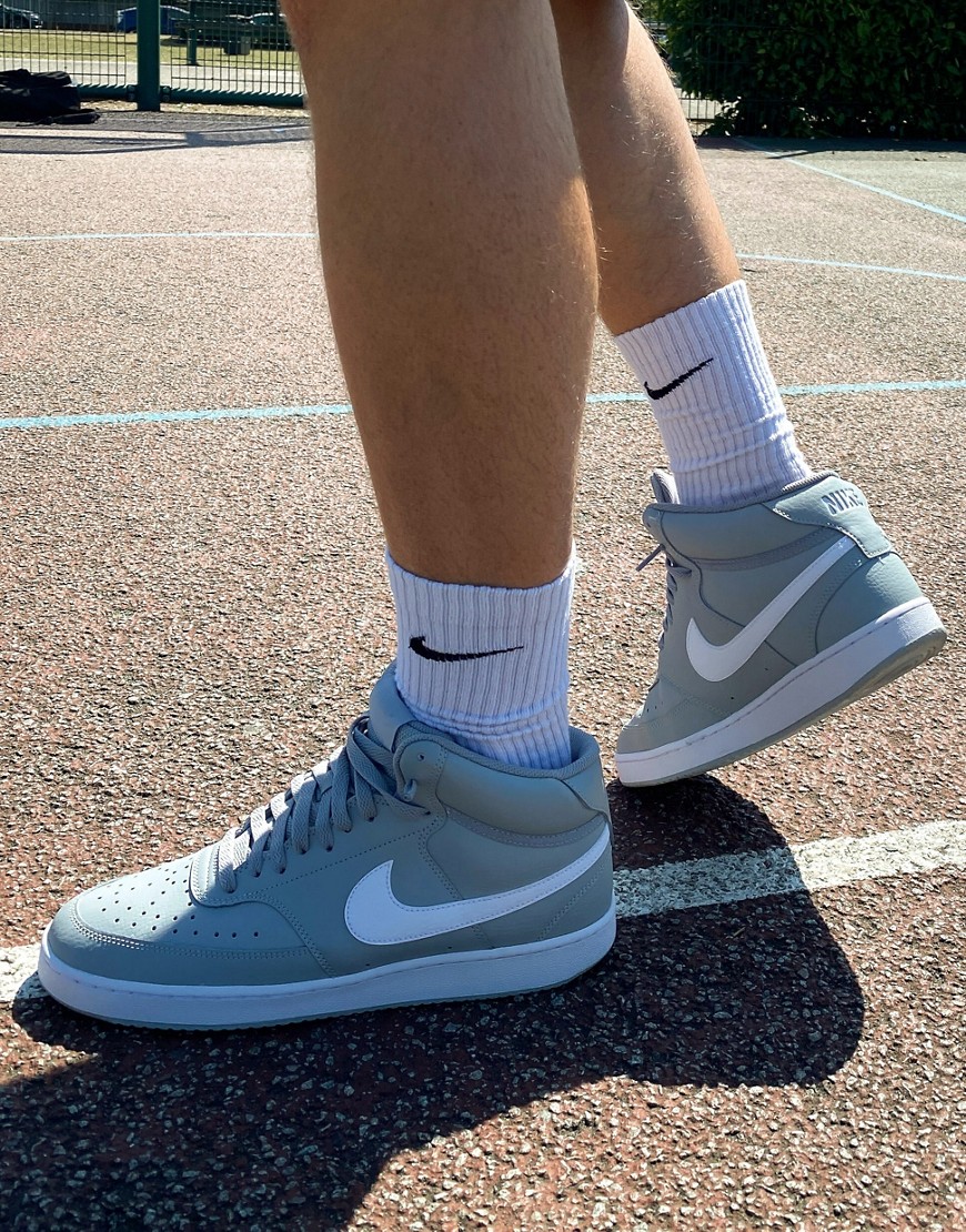 Nike — Court Vision — Grå basketball sneakers-Multifarvet
