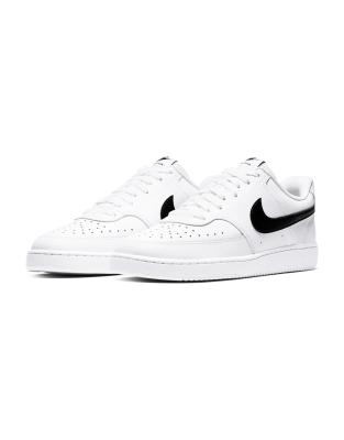 Nike Court Vision Low Next Sneakers In Triple White And Black In White