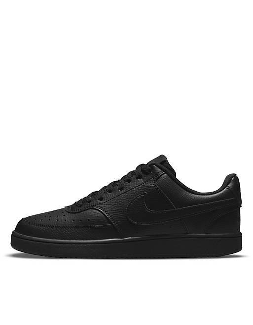 Nike Court Vision Low Next sneakers in triple black | ASOS