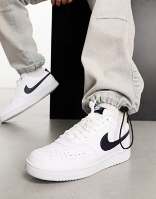 Nike Court Vision Low Next sneakers in white and navy | ASOS