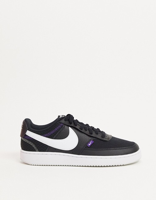 Nike Court Vision Low Premium in trainers black & white