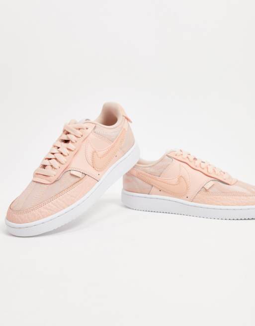 wmns nike court vision low white washed coral aura