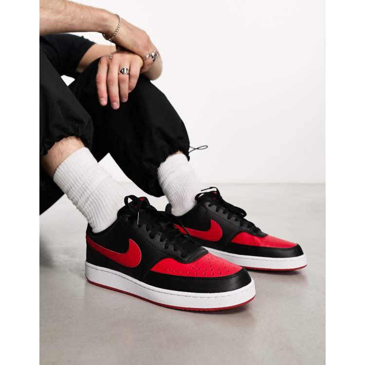 Black and red nike cheap sneakers