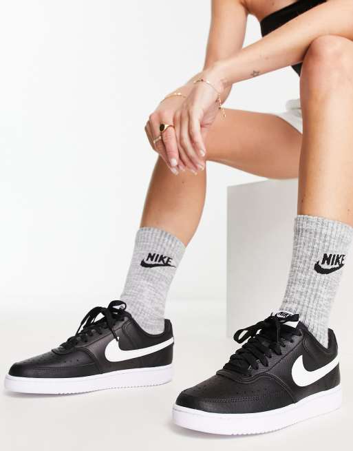 Nike Court Vision low sneakers in black and white