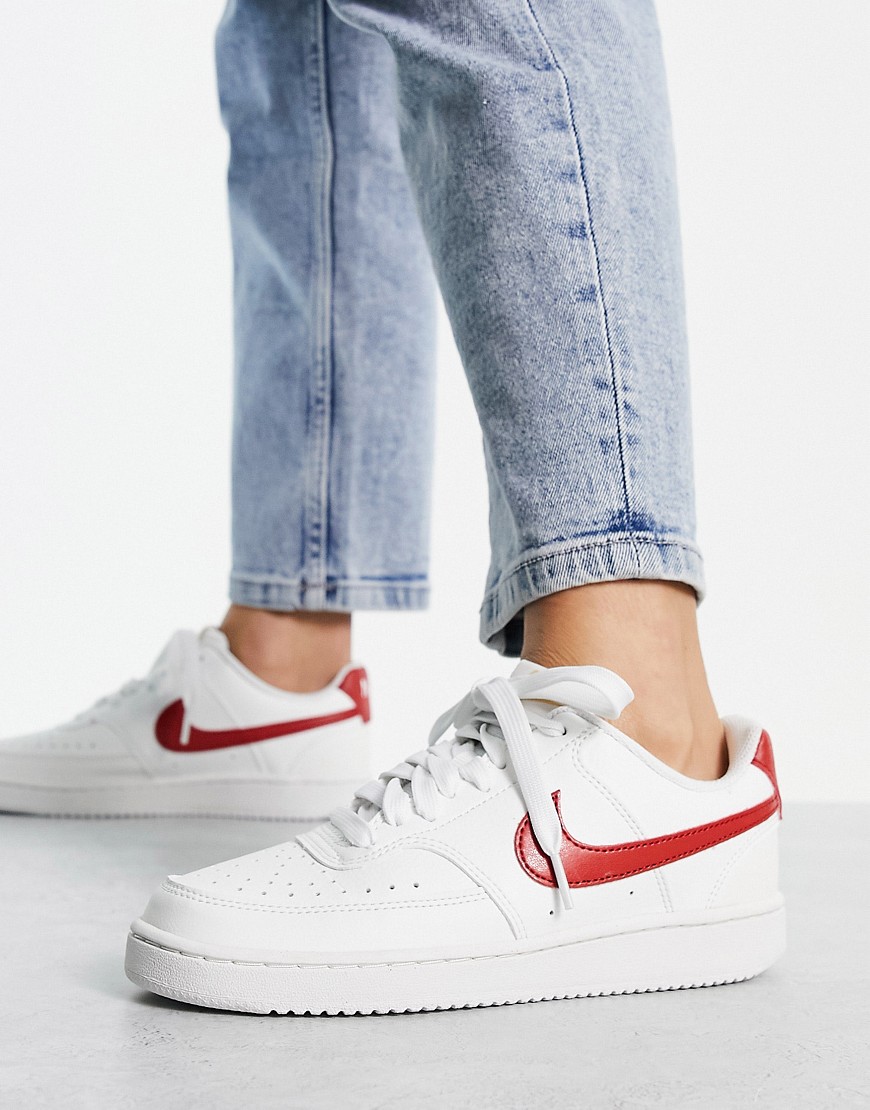 Nike Court Vision Low sneakers in white and red