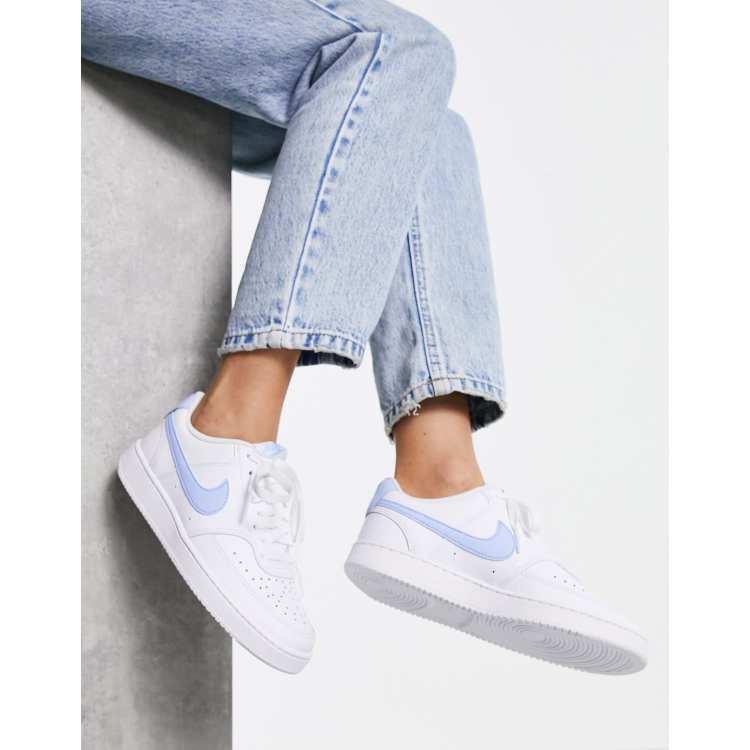 nike mens court vision low sneaker - blue