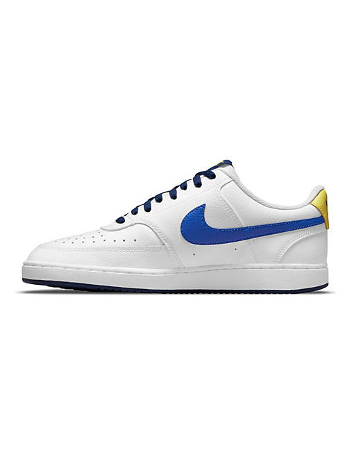 Nike Court Vision Low sneakers in white/hyper royal | ASOS