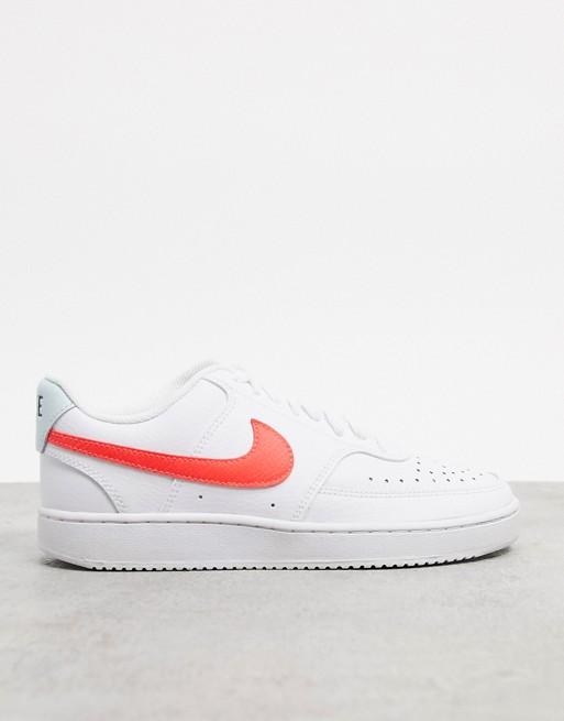 Nike Court Vision Low sneakers in white/red