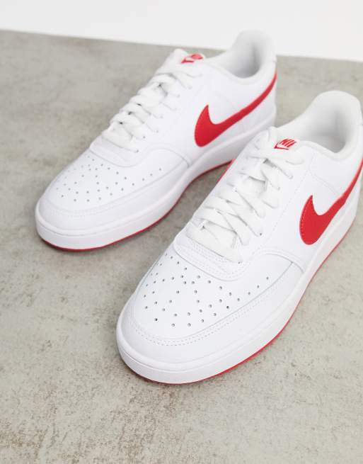 Nike blanche clearance rouge