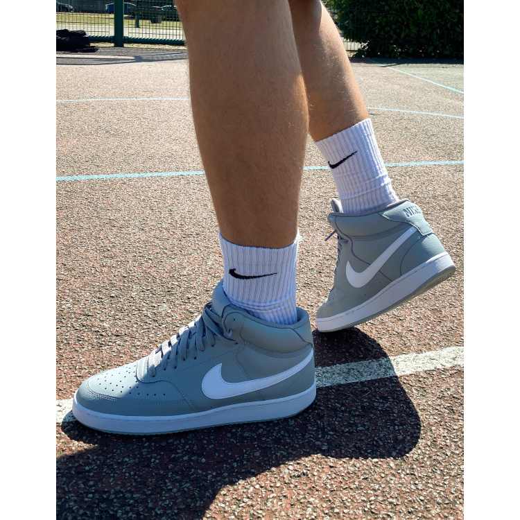 Normaal gesproken te binden Nauwkeurig Nike Court Vision Mid basketball trainers in smoke grey | ASOS