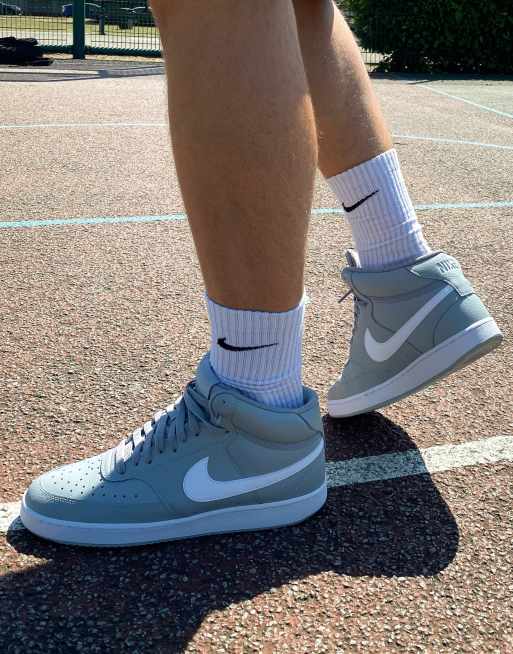 Nike Court Vision Mid basketball trainers in smoke grey | ASOS