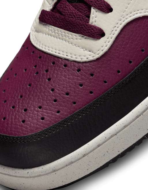 DARK RED NIKE Mens Court Vision Mid Sneaker