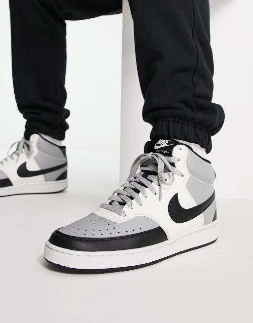 Black and gray shop nike high tops