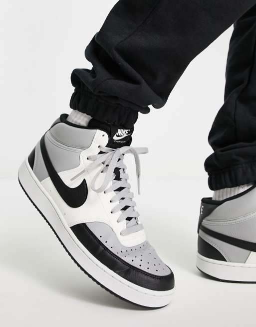 Nike Court Vision Mid sneakers in gray black and white