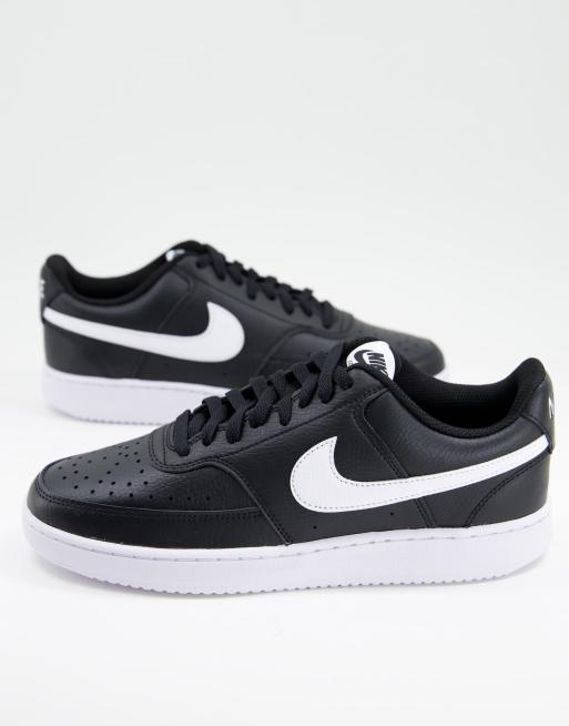 Nike – Court Vision – Svarta och vita, låga sneakers
