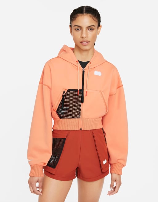 Nike Court X Naomi Osaka zip through hoodie in dusty orange