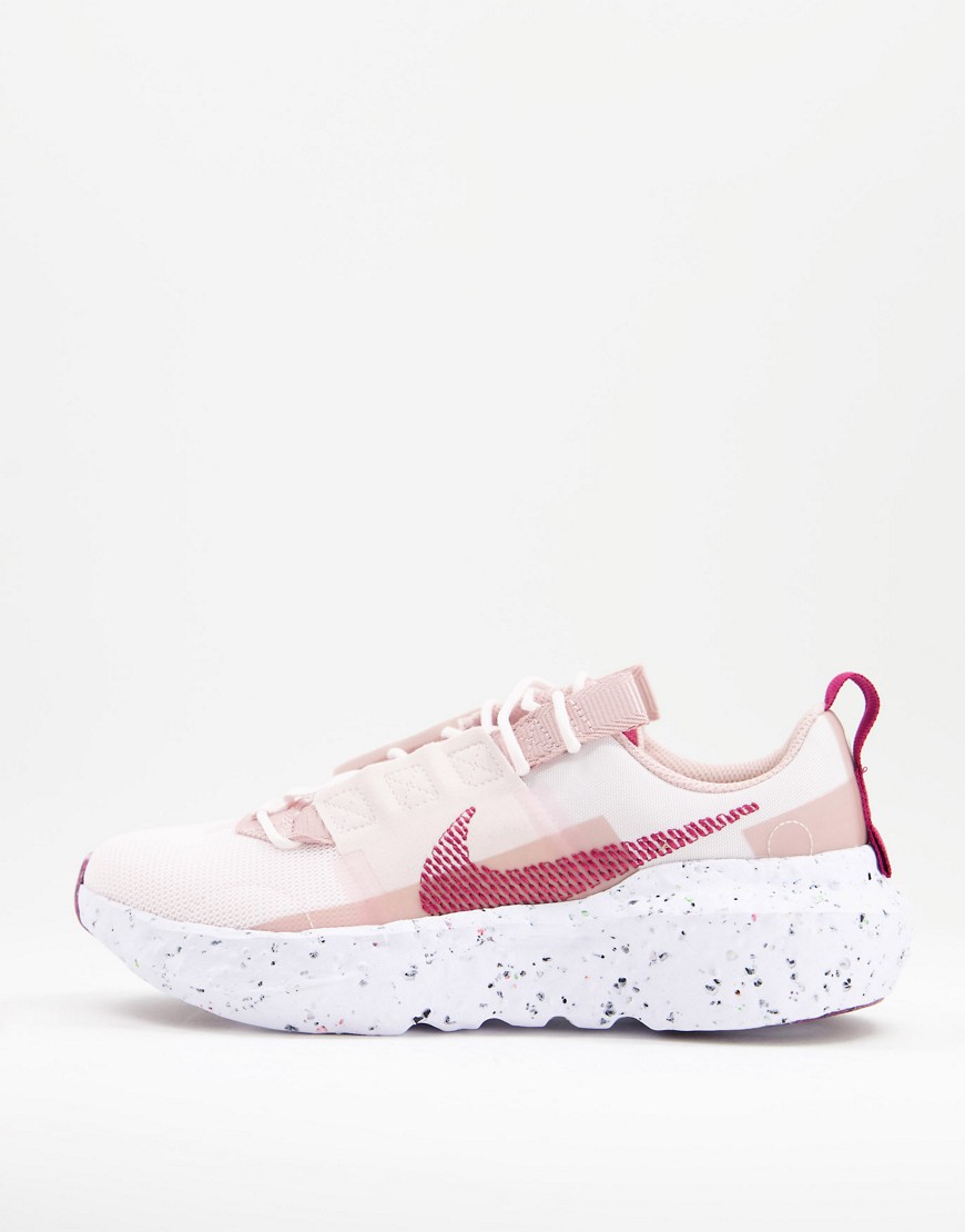 Nike Crater Impact sneakers in light soft pink/rush maroon