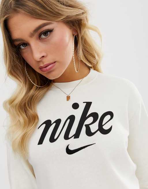 Nike cream cropped sweatshirt