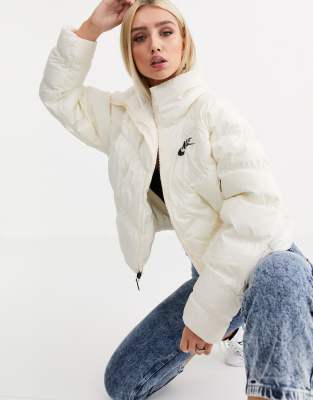 white nike puffer jacket women's