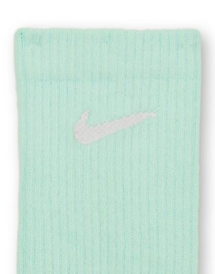 Nike Crew 6 Pack Socks In Green